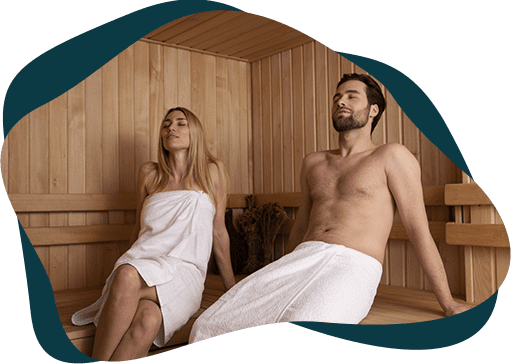 Homme et femme dans un sauna proche de Dijon